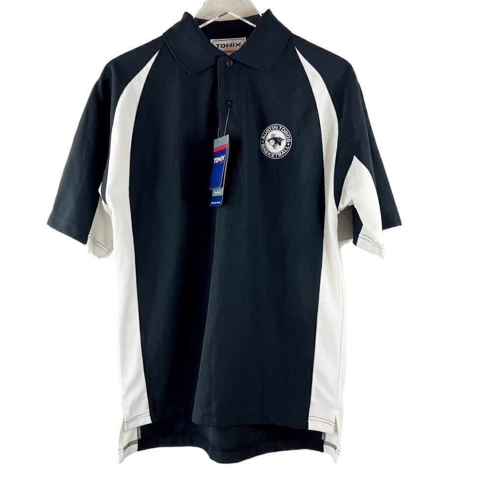 Austin Toros Polo Shirt G League Black & White Short Sleeve Men NWT Size‎ M